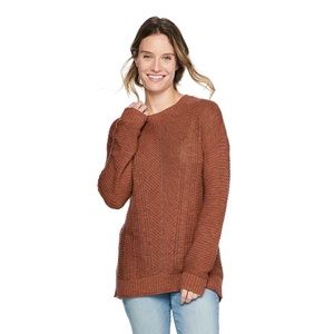 Women's Sonoma Mixed-Rib Crewneck Drop-Shoulder Sweater